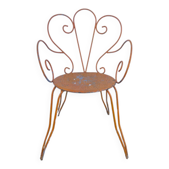 Chaise fer forgé orange