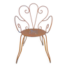 Orange wrought iron chair