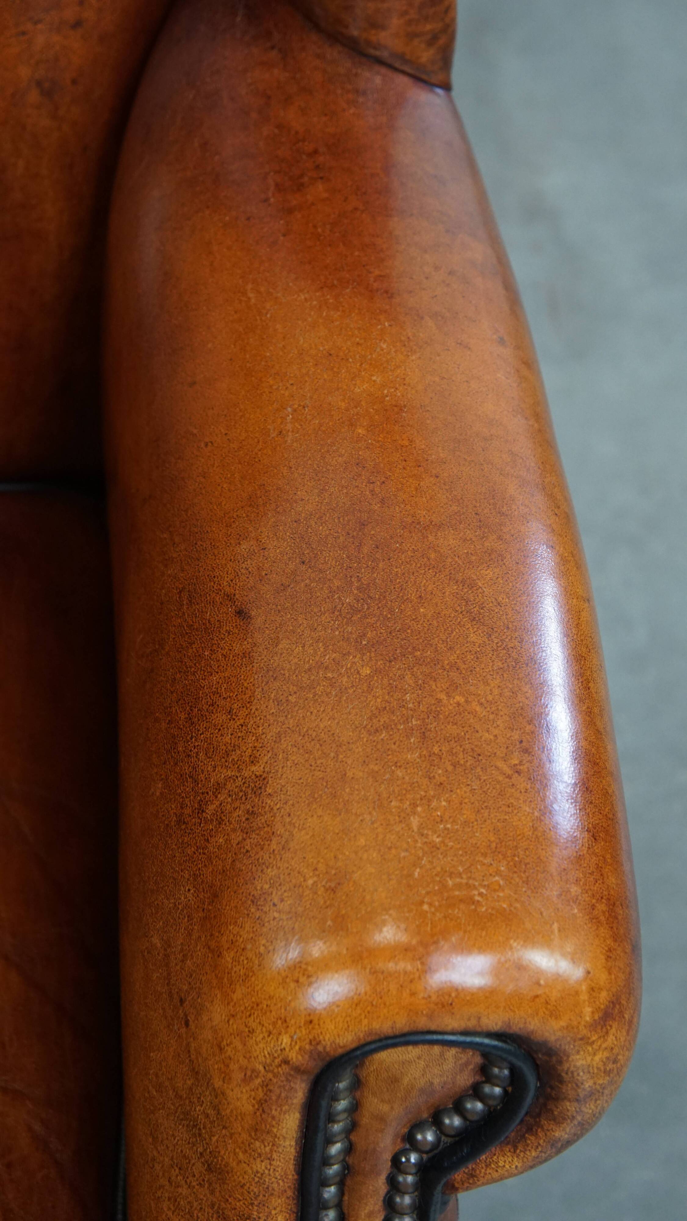 Sheepskin Leather Wingback Chair
