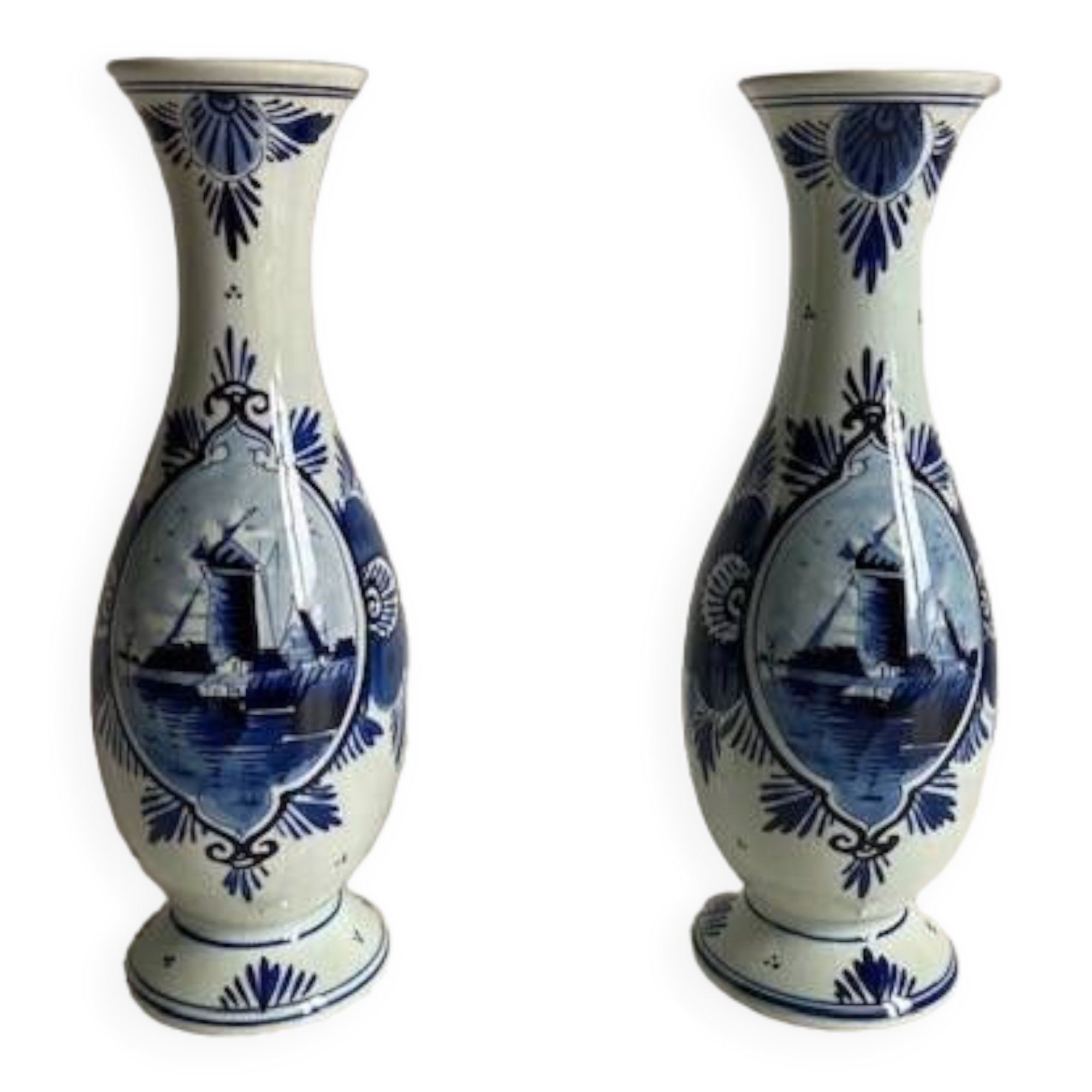 Pair of Delft vases