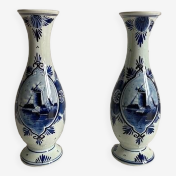 Pair of Delft vases