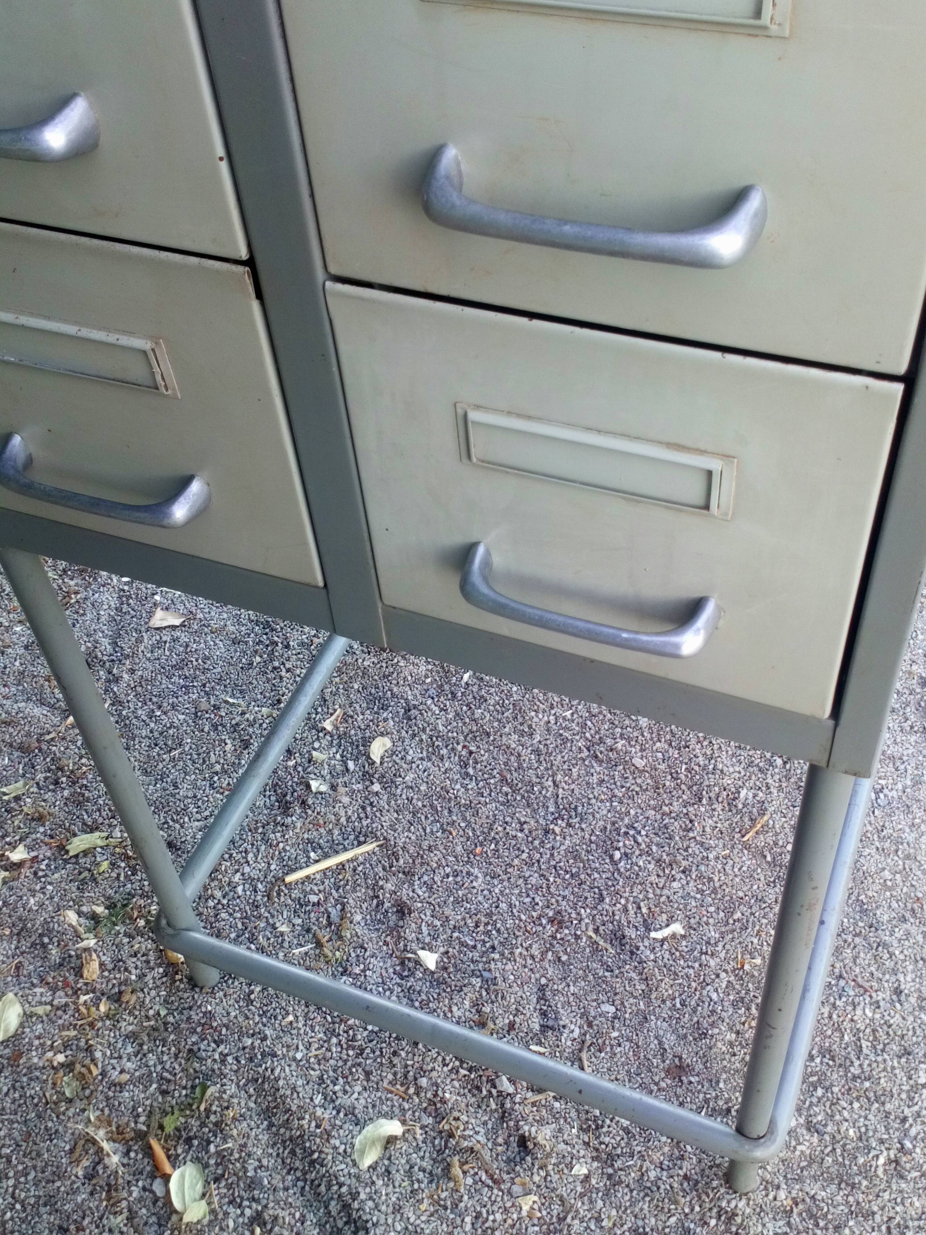 Industrial furniture with drawers on feet 1950
