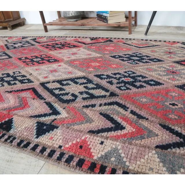 1960s Vintage Turkish Hand-Knotted Retro Runner 87x311