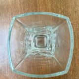 Large moulded glass vase with a floral design