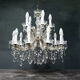 Former 15 branches with tassels of glass chandelier