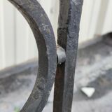 Console, cache radiateur en fer forgé et marbre, meuble d'appui