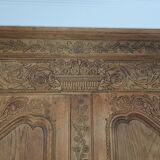 Antique Norman wardrobe with 2 doors, solid oak, raw wood