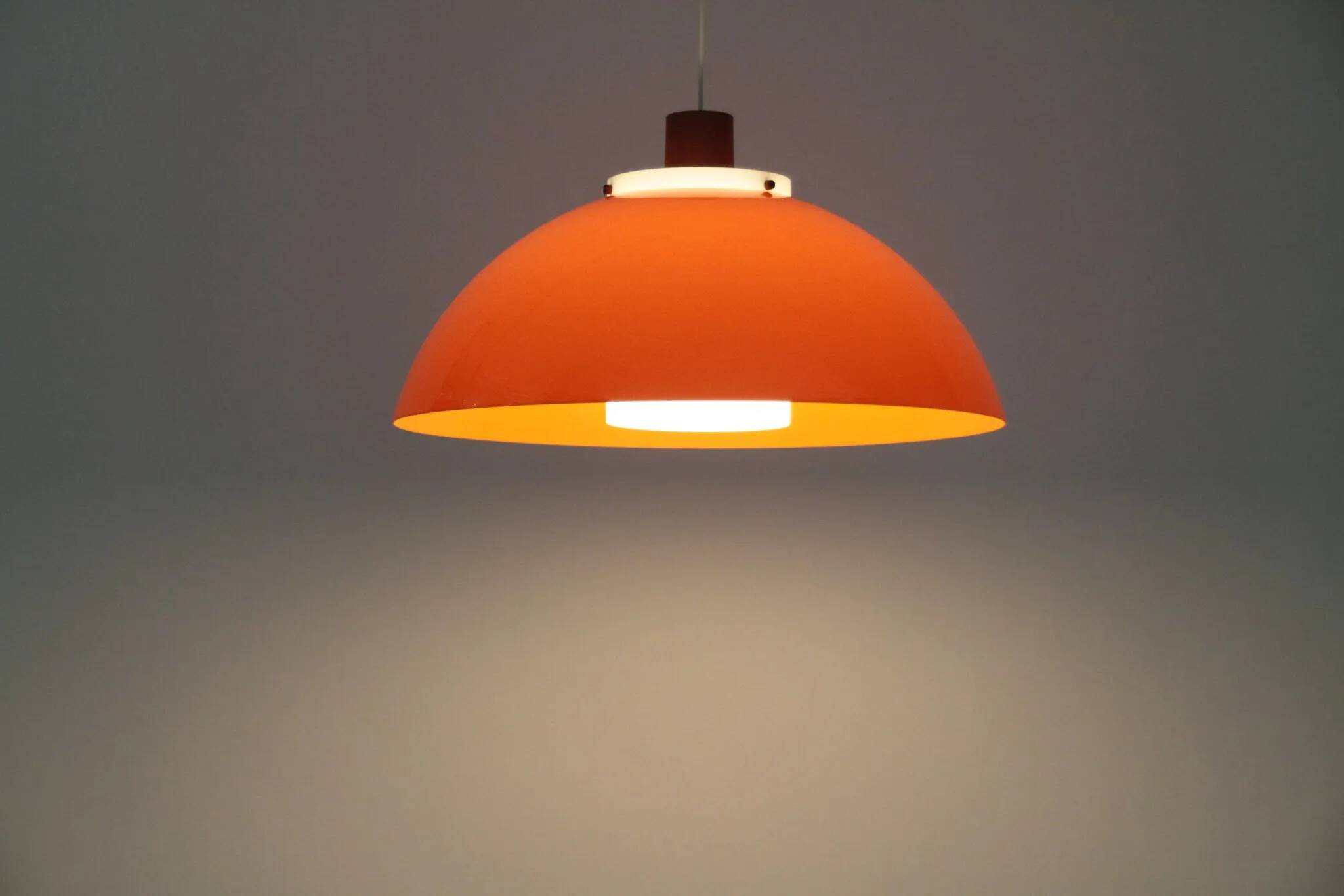 Pendant Lamp – Plastic and Teak, Model 549 – Uno & Östen Kristiansson for Luxus Vittsjö, Sweden, 1960s