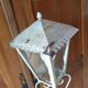 Metal garden lamp with cracked white paint - 1960s