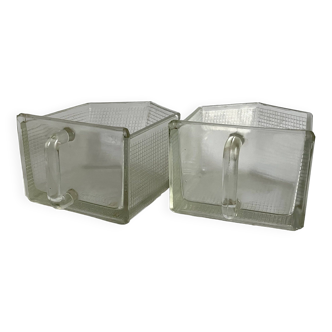 Pair of poncet gerrix type spice glass drawers