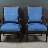 Pair of mahogany armchairs, Restoration period – early 19th century