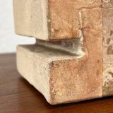 Klaus Lehmann, Cubist art sculpture in postmodern German brutalist ceramic Studio Pottery no. 337 81, 1981