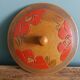 Tobacco pot, turned wooden box, chiseled and painted, 1920s or 1930s.