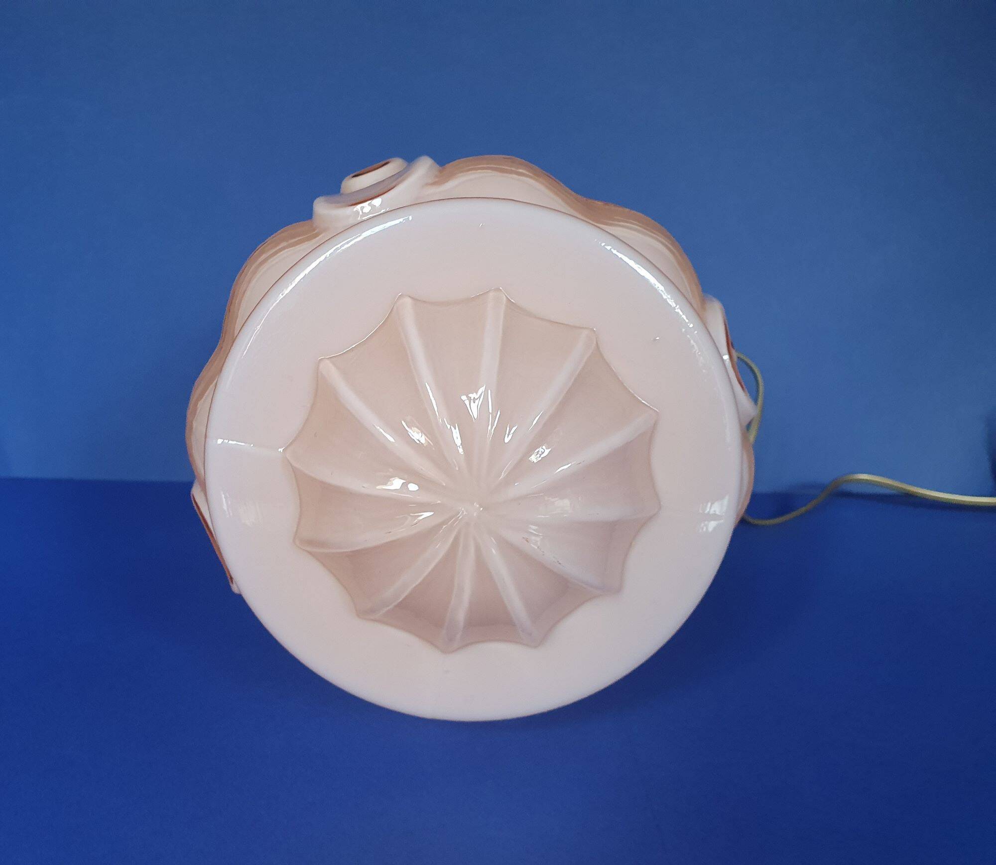 Pair of large pink art deco table lamps France