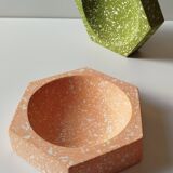 La rosca - hexagonal terrazzo tray - green