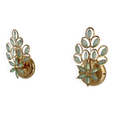 Paire d'appliques vintage laiton et pampilles, France, 1980
