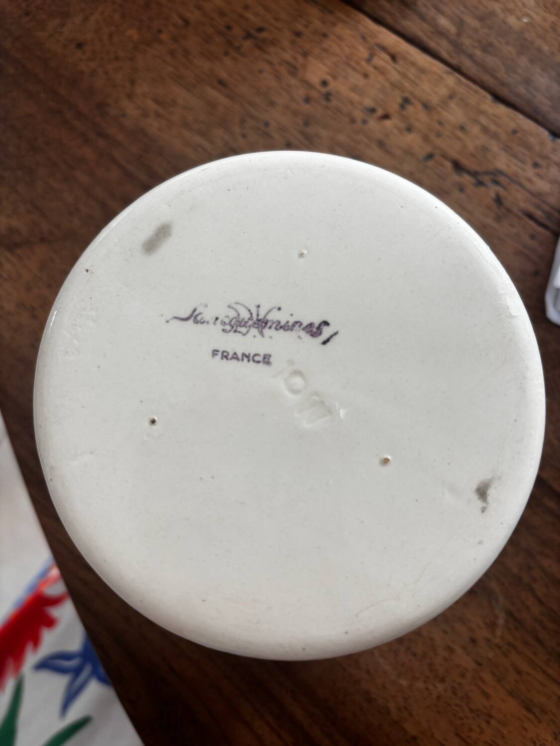 Vintage small candy jar floral pattern Sarreguemines