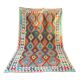 Oriental kilim rug afghan colored red and multicolored