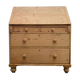 Antique English scriban secretary desk in solid pine.
