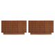 Contemporary Pair of Italian Sideboards Made of Solid Wood and Travertine