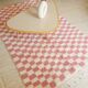 Pink and white Beni Ouarain checkered Berber rug in wool
