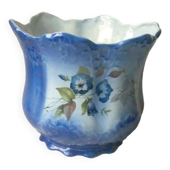 Cache pot en faience anglaise stafforshire england decor floral