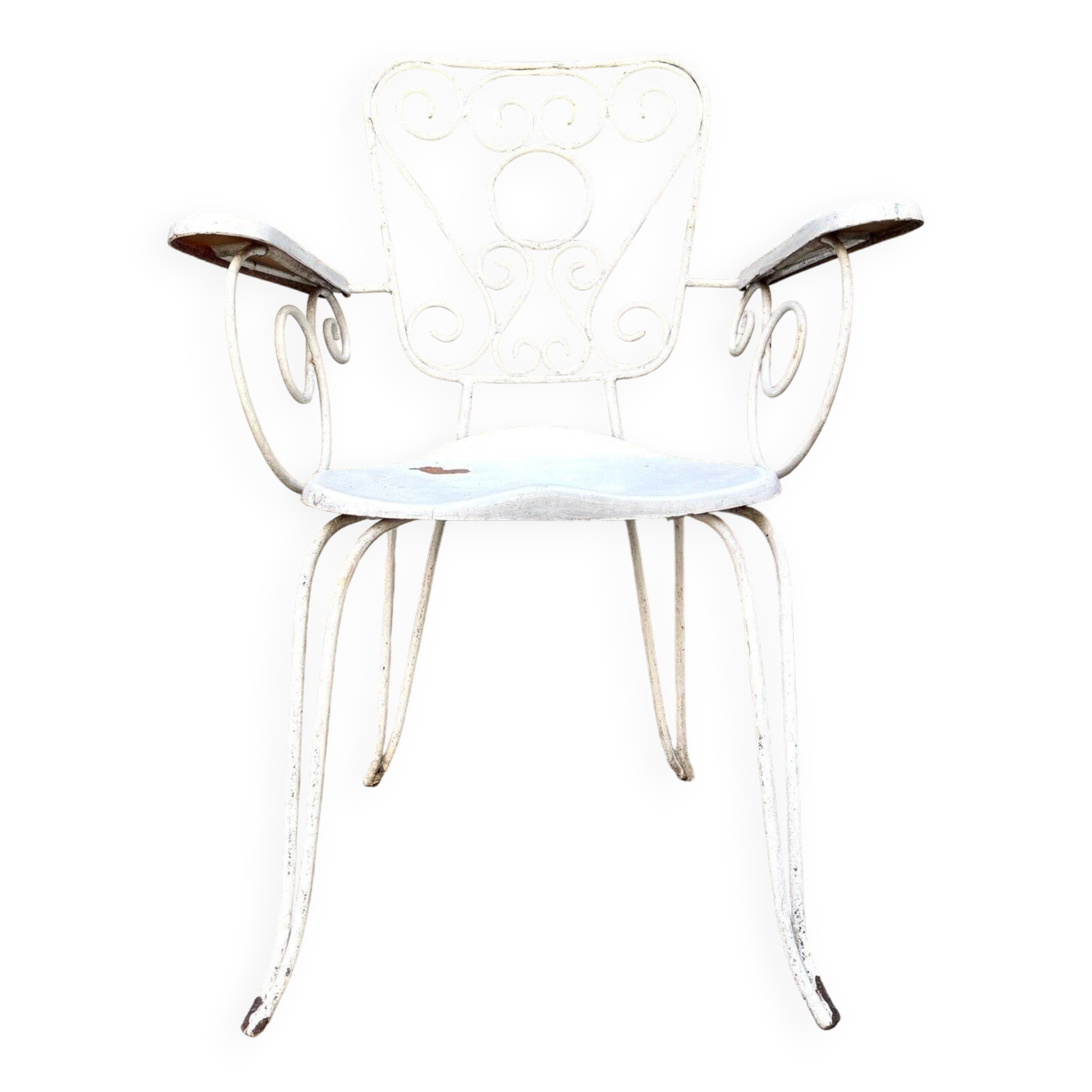 White cast iron garden chair no. 3