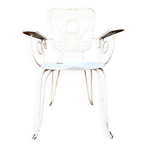 Fauteuil de jardin en fonte de fer blanche n°3