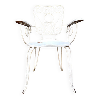 Fauteuil de jardin en fonte de fer blanche n°3