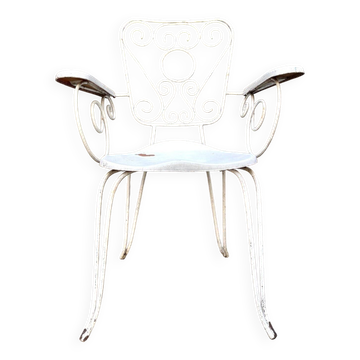 Fauteuil de jardin en fonte de fer blanche n°3