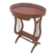 Vintage French Side Table with Lyre-Shaped Legs and Oval Tray Top
