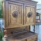 Large antique two-body buffet in wood - Carved dining room furniture