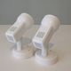 Suite of 2 white lacquered metal wall spotlights Massive edition, Belgium 1970-1980