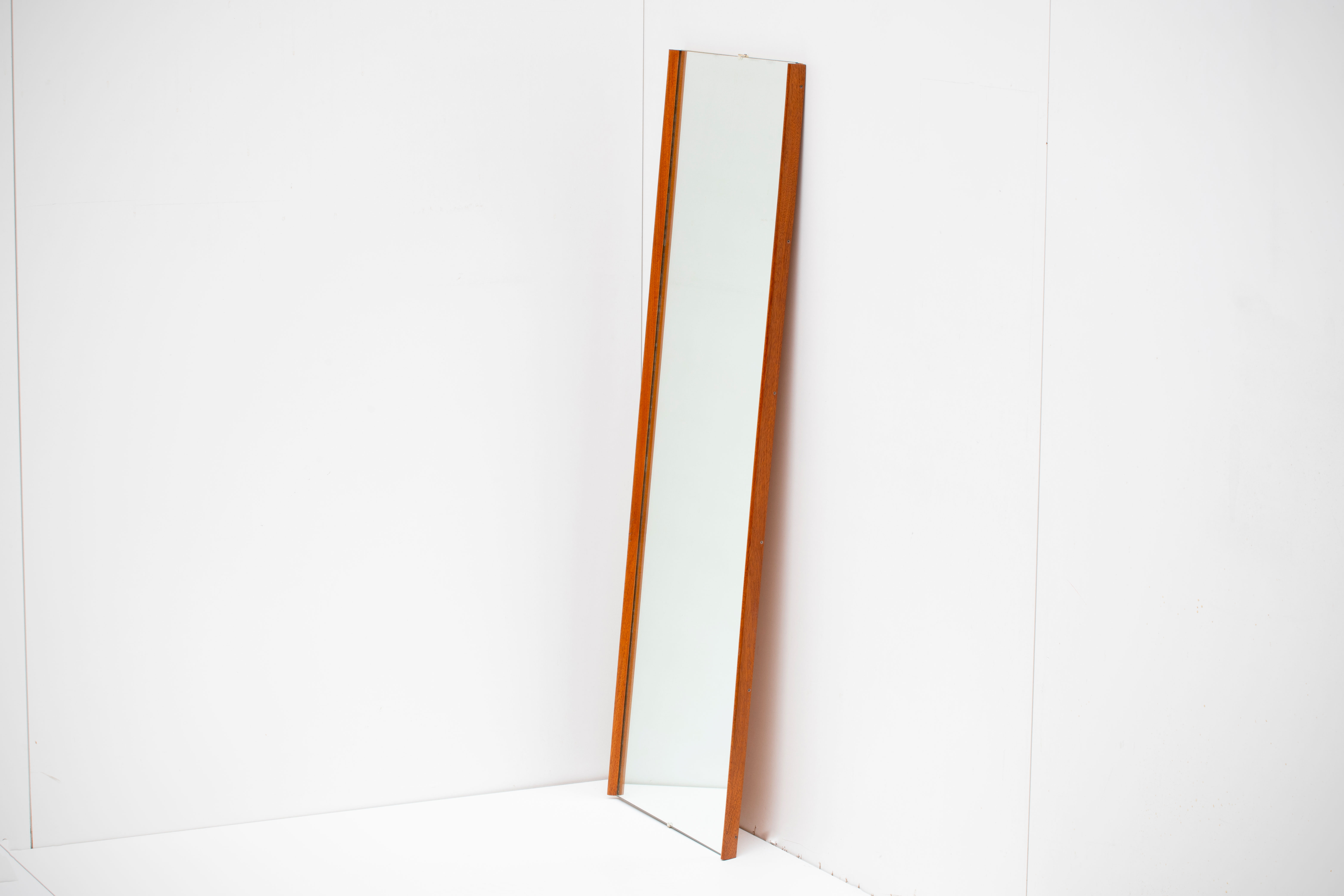 Scandinavian vintage rectangular teak mirror, 1960.