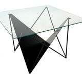 Vintage coffee table steel wire  eclectic 80s design