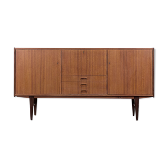 Scandinavian classic teak high sideboard with drawers, 1960s