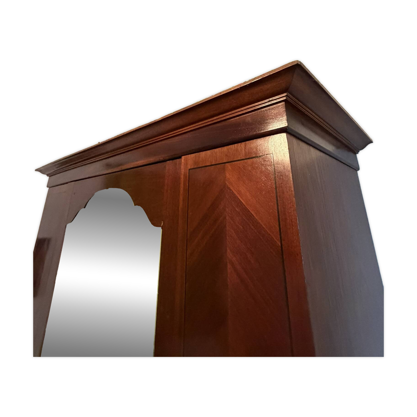 Mahogany inlaid wardrobe with a mirror