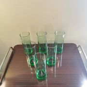 Lot de 6 verres verts vintage