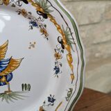 Hand-painted plate with old Moustiers decor