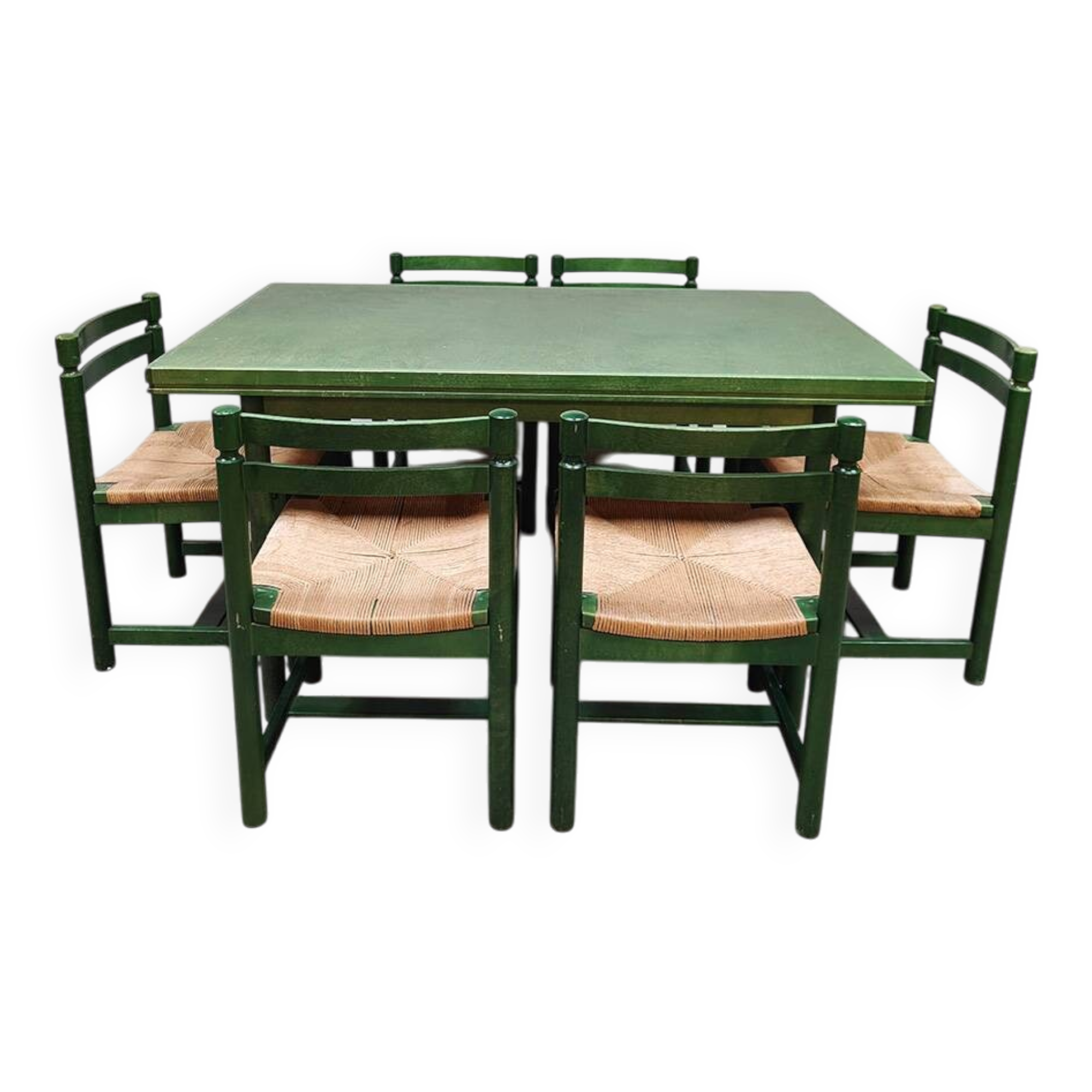Vintage wooden dining set table & chairs Asko