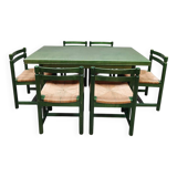 Vintage wooden dining set table & chairs Asko