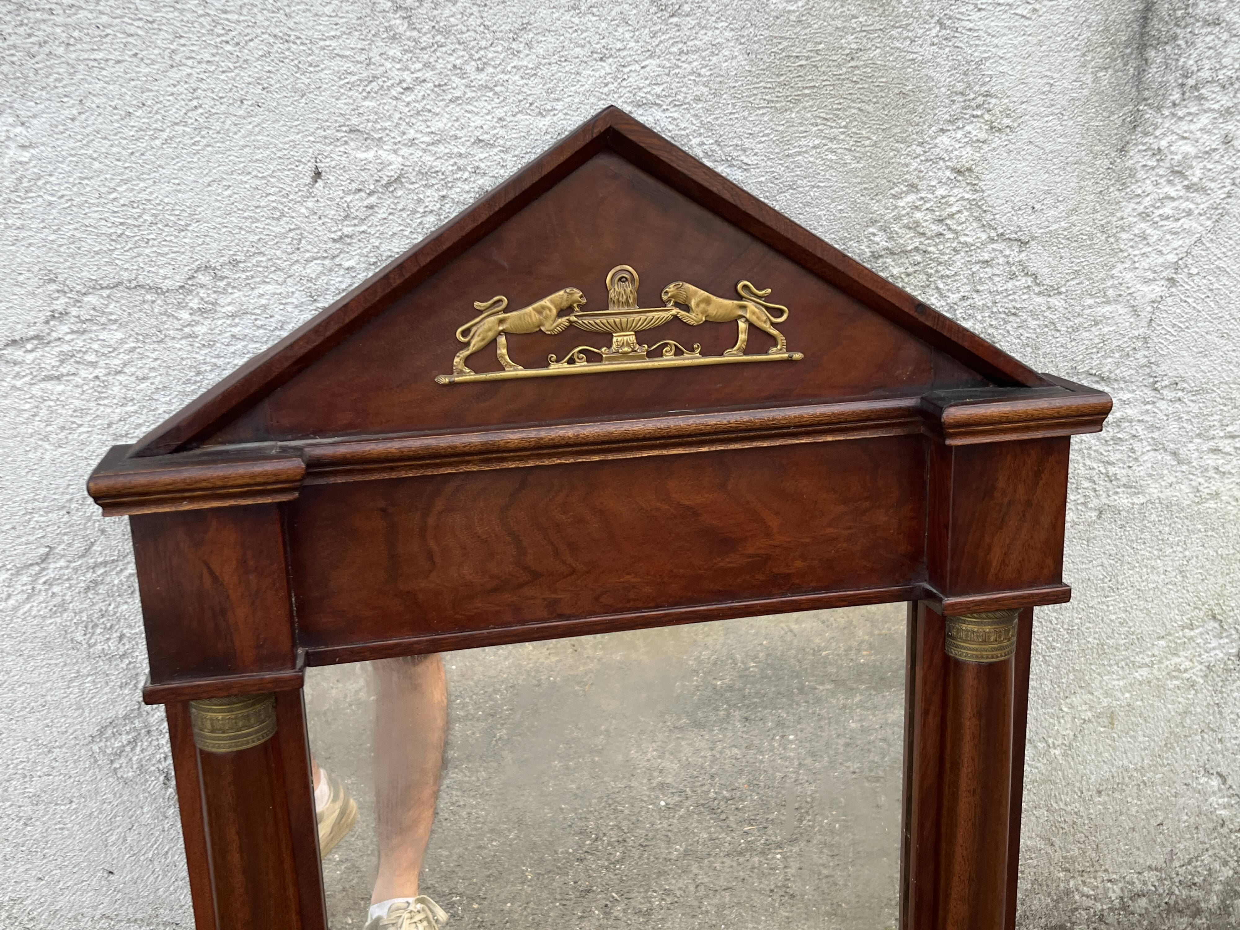 Empire mirror in mahogany and gilded bronze - Detached columns