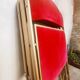 4 golden foldable chairs in scarlet velvet