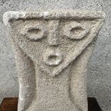 Anthropomorphic stone table lamp brutalised by Albert Tormos.