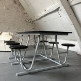 Refectory table and stools