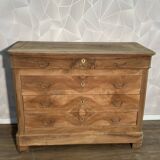 Louis Philipe chest of drawers in solid walnut, airbrushed