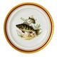 Porcelain plates and fish decoration sauce boat from Limoges, 1980s, set of 13.