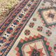 Antique Kazak Caucasian Carpet Wool 200x120 Vintage Blue Oriental Carpet 1900