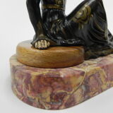 Art deco desk lamp sitting woman with globe