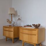 Pair of bedside tables in light wood